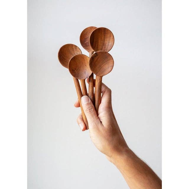 Round Teak Wooden Spoon